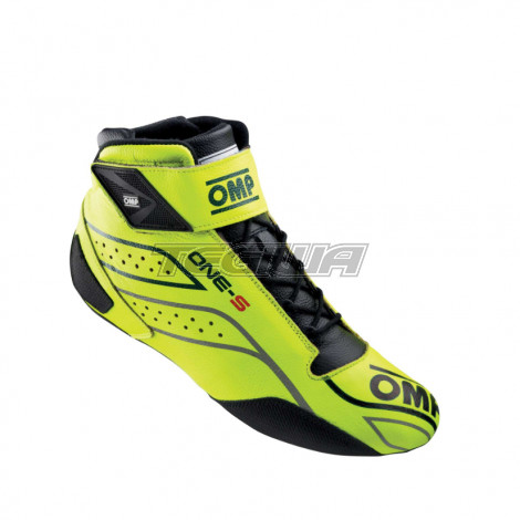 MEGA DEALS - OMP One-S Racing Boots FIA 8856-2018 Fluorescent Yellow - EU Size 41