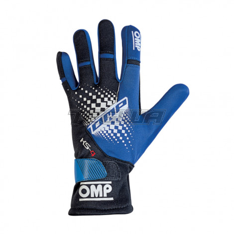 MEGA DEALS - OMP KS-4 Karting Gloves Blue/Black - Medium
