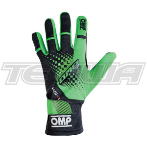 MEGA DEALS - OMP KS-4 Karting Gloves Green/Black - Extra Small